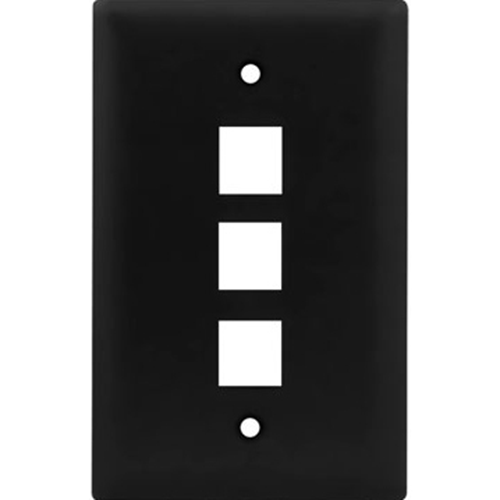 Legrand-On-Q 1-Gang, 3-Port Wall Plate, Black