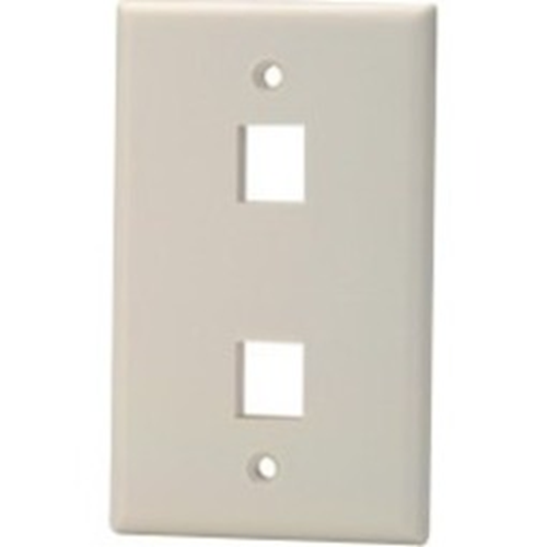 Signamax 2-Port Single-Gang Keystone Faceplate, Light Ivory