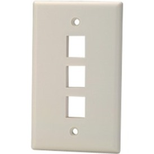 Signamax 3-Port Single-Gang Keystone Faceplate, Light Ivory