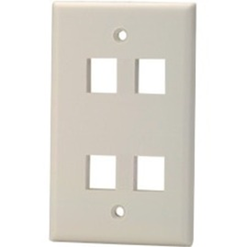 Signamax 4-Port Single-Gang Keystone Faceplate, Light Ivory