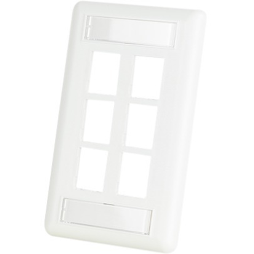 Ortronics HDJ 6 Hole Faceplate, White