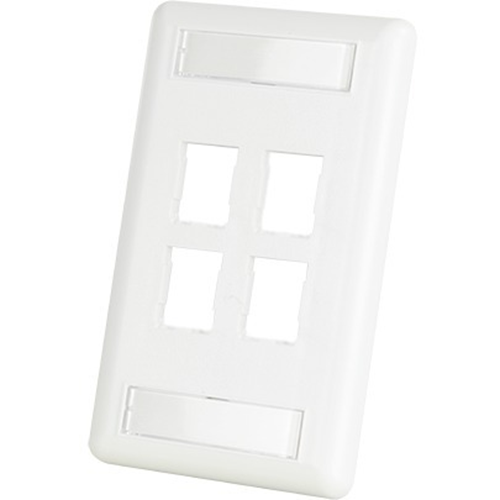 Ortronics HDJ 4 Hole Faceplate, White