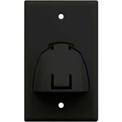 On-Q/Legrand Single Gang Hinged Bullnose Wall Plate, Black