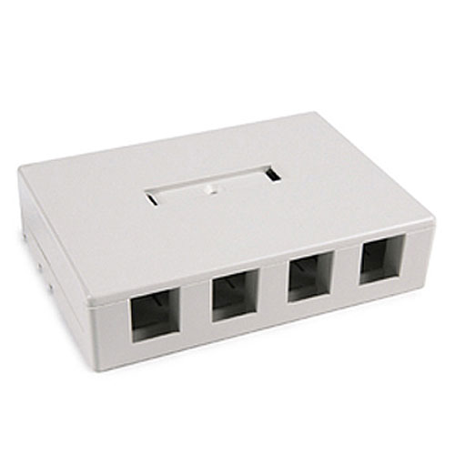 HellermannTyton SMBQUAD-FW Surface Mount Box, Plenum Rated, 4-Port, 4.52