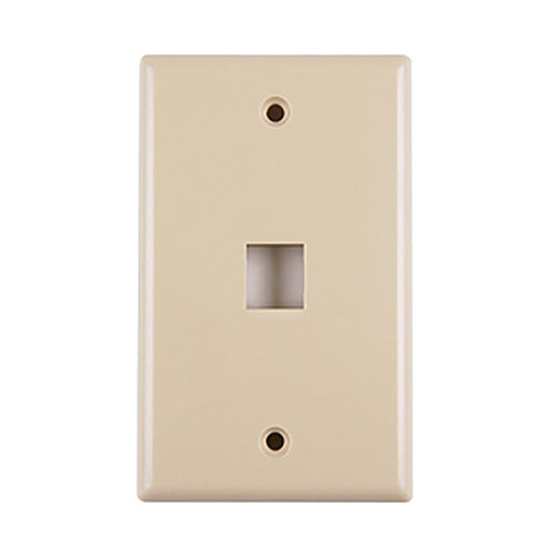 HellermannTyton FPISINGLE-I Single Gang 1 Port Faceplate With ID Windows, ABS 94V-0, Ivory, 1/pkg