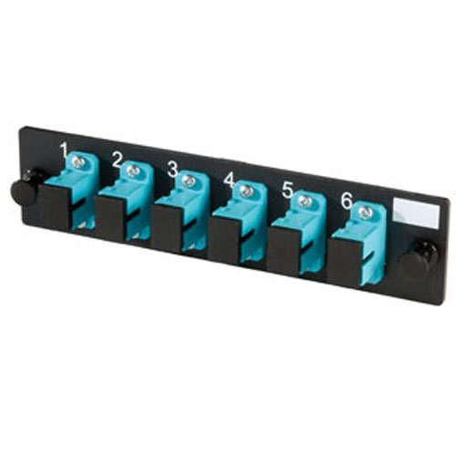 Panel, 6/Sc/Splx/Cer/Aqua/Mm 1u, Black, 6 Fibers