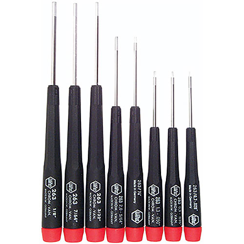 Precision Hex Inch 8pc Set .028 - 1/8in