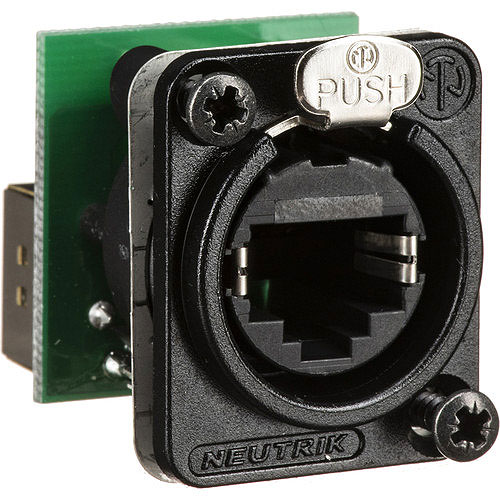 Neutrik NE8FDP EtherCon Series RJ45 Feedthrough Receptacle, Black