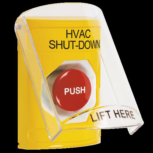 Safety Technology Yellow Momentary Stopper Station With Shield 'hvac