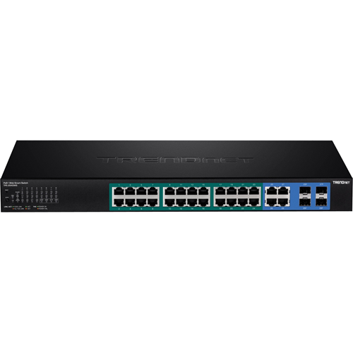 TRENDnet 24-port Gigabit Web Smart PoE Switch plus 4 SFP slots