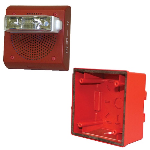 Eaton Wheelock ET70WP-2475C-FR KIT ET70 Speaker Strobe, Ceiling, Weatherproof, 24VDC, 75CD, Red-W-IOB