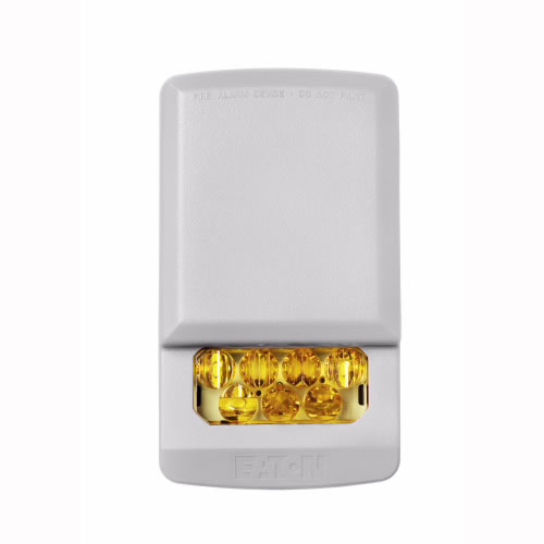 Eaton ELSTW-NA Eluxa LED Strobe, White, Wall, 24V, 15/30/75/110/135/185CD, No Lettering, Amber