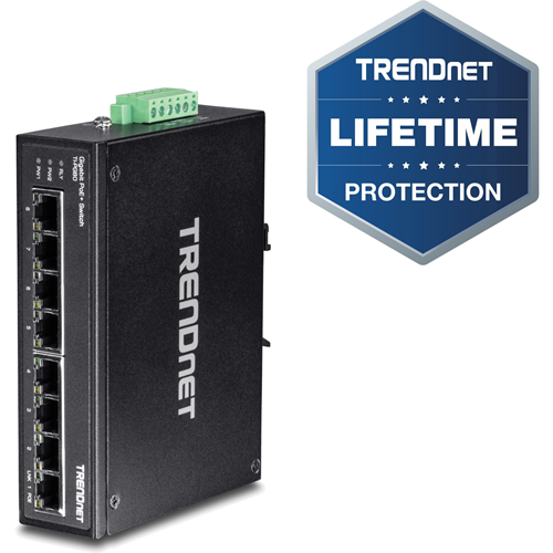 TRENDnet 8-port hardened Industrial Gigabit PoE+ Switch