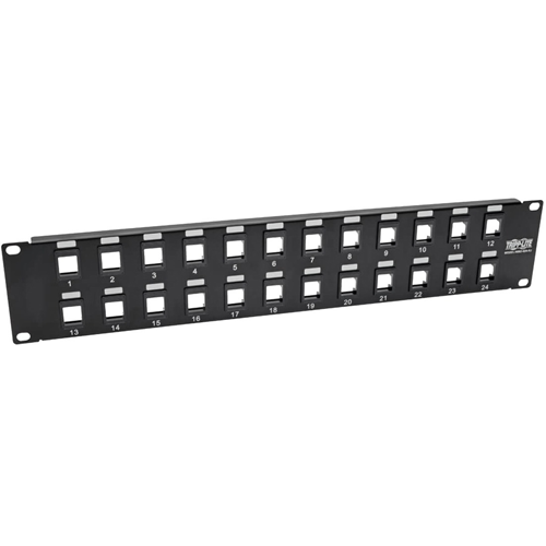 Tripp Lite 24-Port Keystone Blank Patch Panel RJ45 USB HDMI Cat5/6 2URM