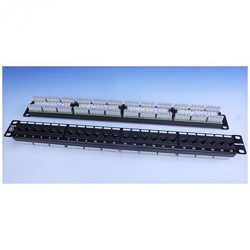 Hyperline PP3-19-48-8P8C-C6-110-LB Category 6 19” Patch Panel, 48 ports RJ45, 110 IDC with Lacing Bar