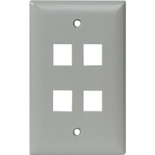 On-Q/Legrand 1-Gang, 4-Port Wall Plate, Gray