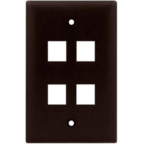 Legrand-On-Q 1-Gang, 4-Port Wall Plate, Brown