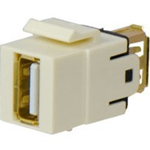 Legrand-On-Q USB A/A Light Almond Keystone Coupler Insert