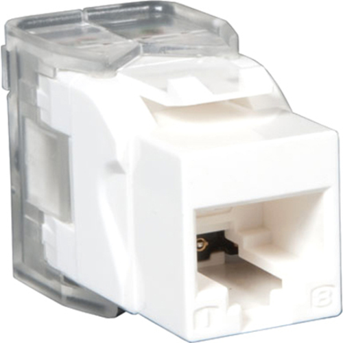 Tripp Lite Cat6 / Cat5e Keystone Jack, 180-Degree Toolless - RJ-45, cat5e cat6 UTP - 110 IDC RJ45 WHITE TAA/GSA