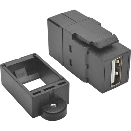 Tripp Lite USB 2.0 Keystone Panel Mount Coupler All-in-One F/F USB-A Black