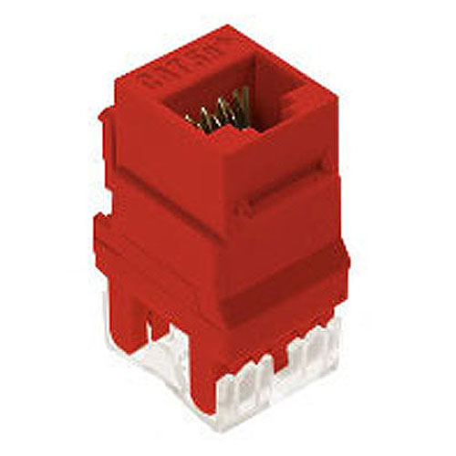 Legrand-On-Q RJ45 Cat 5e Keystone Connector, Red (M20)